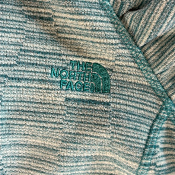 North Face Striped Hoodie Mezzaluna Zippered Jacket Size small Green EUC - Picture 2 of 9